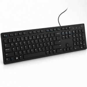 Kabelgebundene Tastatur mit deutschem QWERTZ-Layout und Nummernblock – Schwarz